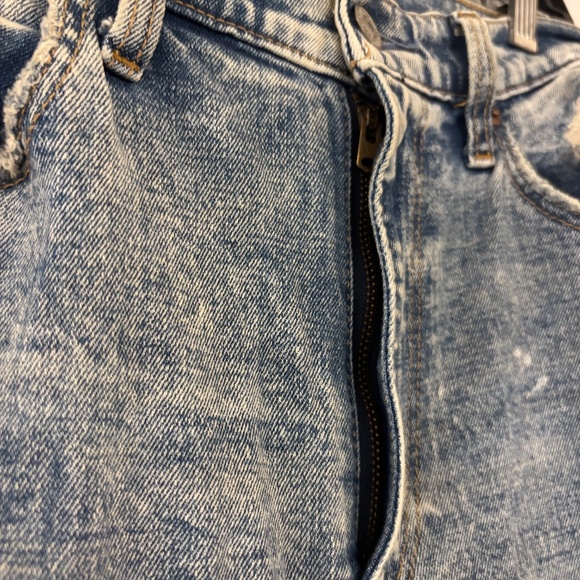 Abercrombie & Fitch Ultra High Rise Ankle Straight Acid Wash Distressed Jeans - Picture 8 of 13